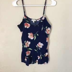 Women's Navy Floral Tank